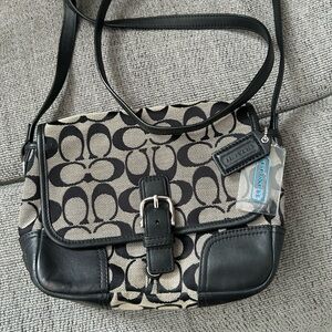Coach Black and Cream Crossbody Bag